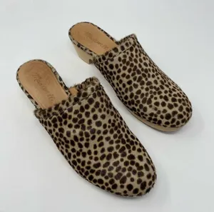 Madewell Womens The Ruby Clog in Dotted Calf Hair 7.5 Wooden Soles Slip On MA526 thumbnail 4