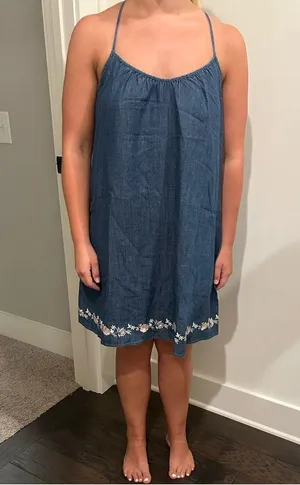 NWT Abercrombie & Fitch Denim Halter Dress Sz L thumbnail 8