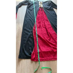 Medieval Renaissance Gown Black Red Gothic Costume Bell Sleeve Dress thumbnail 8