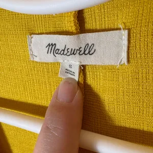 Madewell Crosshatch Side-Tie Mini Dress‎ in Mustard Yellow Size o thumbnail 5