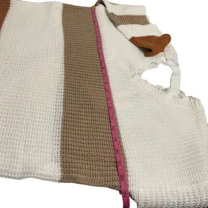 Moon & Madison Women's Striped‎ Distressed V-Neck Pullover Sweater Size XS thumbnail 2