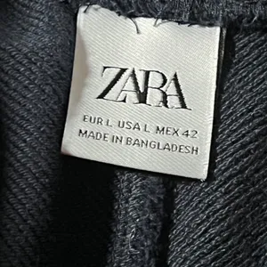 Zara Joggers Women L‎ Black 100% Cotton Drawstring Sweatpants Relaxed Fit thumbnail 2