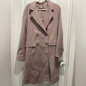 Free People Mauve Longline Blazer Trench Double-Breasted Size M thumbnail 2