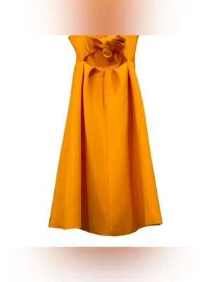 ASOS NWT Orange Fit & Flare Pleated Midi Dress Size 2 Women's thumbnail 7