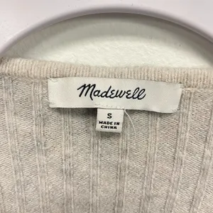 Madewell women's cropped ditsy floral ivory black sweater cardigan sz S 3 button thumbnail 9