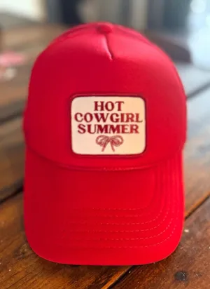 Otto Red Trucker Hat One Size Adjustable Mesh Back Hot Cowgirl Summer Patch thumbnail 1