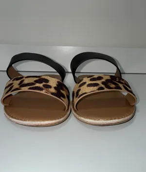 Lulus Time To Chill Black & Leopard Sandals Double Strap Slip On thumbnail 3