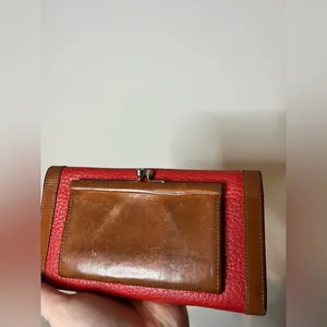 Dooney & Bourke Pebbled Leather Awl Checkbook Organizer Kisslock Trifold Wallet thumbnail 5