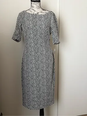 Maggy London Black and White Patterned Midi Dress thumbnail 2