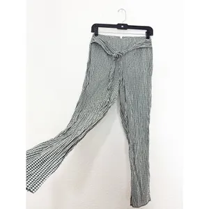 Free People West Side Tie Capri Pants Size 0 Green Gingham Retro Pinup Vintage thumbnail 11
