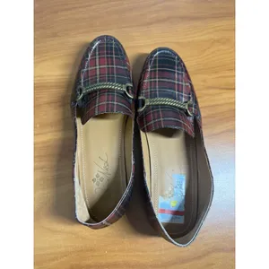 Patricia Nash Fia Loafers Leather Red Tartan Plaid Print Metal Horsebit Detail 7 thumbnail 5