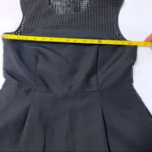J.Crew Black Eyelet Laser Cut Cotton Silk Fit & Flare Dress 8T thumbnail 9