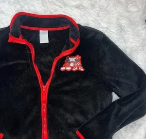 Disney Mickey Mouse and Minnie Mouse Kissing Fleece Zip Up Jacket size Medium thumbnail 1