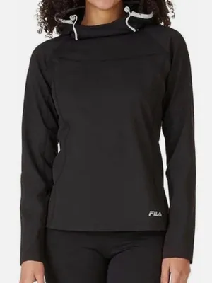 Fila Women's Hoodie Midweight Training Pullover Black Sz XL NWT thumbnail 2