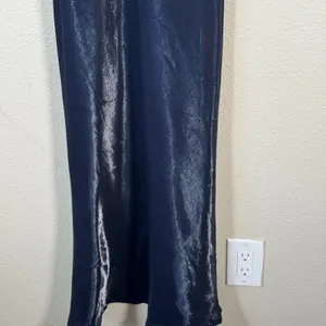 Vintage 90s Blue Velvet Satin Maxi Dress Womens 14 Prom Formal Phoebe Buffet thumbnail 13
