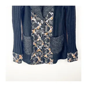 SIONI Black Long Sleeves Embroidered Details Long Sleeves Cardigan Small Boho thumbnail 12