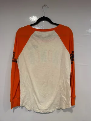 Denver Broncos Sequin Orange & Cream Long Sleeve Raglan Tee thumbnail 4