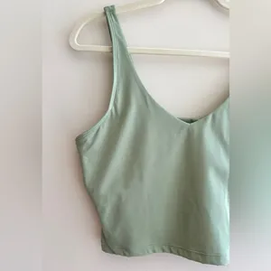 Light Green Racerback Sports Bra, Workout Gear, Women’s Activewear, Size Large thumbnail 2