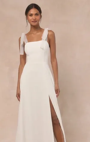Radiant Romance Lulus White Tie-Strap Maxi Dress thumbnail 1