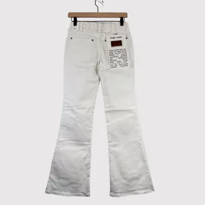 NWT Wrangler x Staud Jeans White The Bikini Denim Flare Low Rise Side Slit 25x32 thumbnail 3