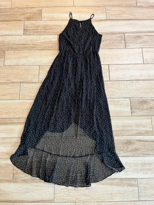 Womens Fortune + Ivy Black Polka Dot Maxi Dress - L thumbnail 4