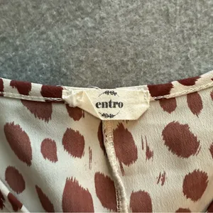 Entro short sleeve blouse cream brown size XL thumbnail 4