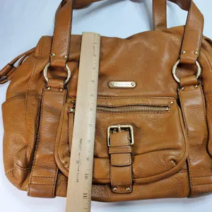 Michael Kors Rust Brown Multi Pocket‎ Pebbled Leather Shoulder Bag Y2K Hobo thumbnail 4