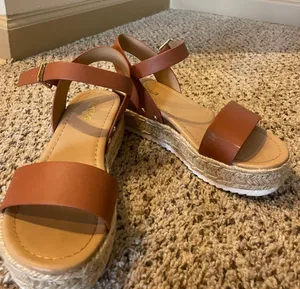 These Three Boutique Tan Platform Espadrille Sandals thumbnail 4