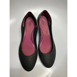 Crocs matte black Lina wedge pumps women's size‎ 9 business casual basics Eva thumbnail 2