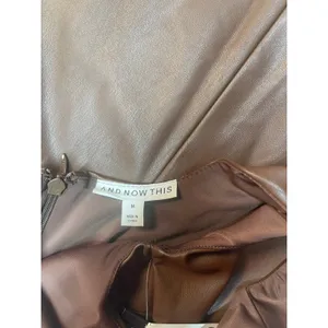 Chocolate Brown And Now This faux leather mini dress size Med, style MR10133GSPU thumbnail 5