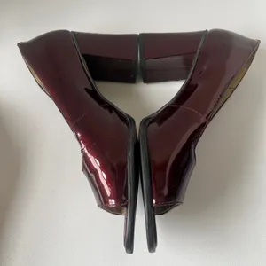 Vtg Precis 90s Patent Peep Toe Womens Shoes Sz 7.5 Chunky Heel Retro Y2K Square thumbnail 11