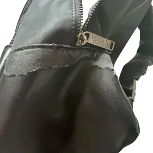 Versace Medusa head black faux patent leather nylon backpack thumbnail 6