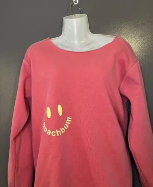 Beach Bum Surf Co Sweatshirt Womens Medium Pink Call Me When Bridge Graphic thumbnail 1