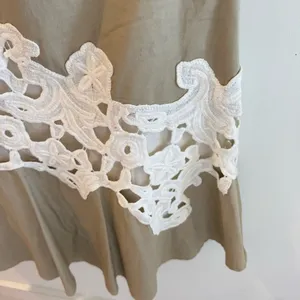 Derek Lam Collective Khaki Lace Sleeveless V‎ Neck Mini Dress Size 50 thumbnail 3
