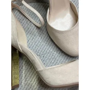 Lulus Laura Light Nude Suede Ankle Strap Heels, size 8, NWOT thumbnail 2
