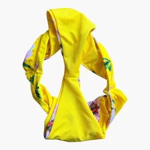 Tobi Yellow Floral Ruffle Bikini Set Women’s Small Tie Front High Cut Boho Pool thumbnail 8