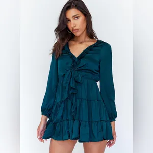 Princess Polly Randi Mini Dress in Teal Size 6 thumbnail 4