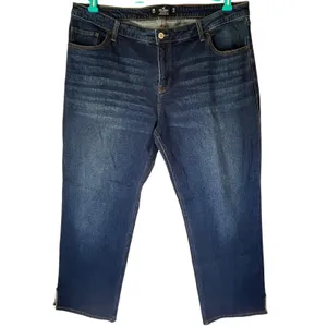NWT! Hollister Dark Wash Low-Rise Dad Jean Outer Ankle Slit Size 19R W34 L31 thumbnail 1