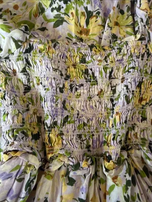 Vineyard Vines Lavender and Yellow Floral Smocked Dress thumbnail 3