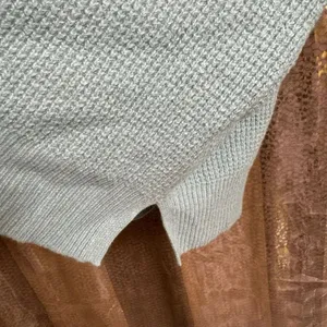 Aerie Light Blue Cozy Up Waffle Knit Hooded Sweater Oversized Medium thumbnail 3