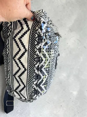Victoria's Secret PINK Bling Sequin Aztec Backpack in black and white thumbnail 15