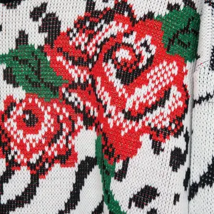 Vintage 80s Zebra Leopard Rose Print Sweater White Size M thumbnail 2