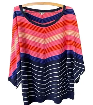 Talbots size XL chevon striped dolman sleeves sweater. thumbnail 1