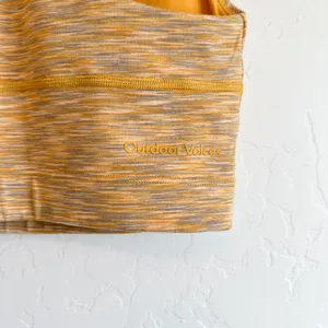 Outdoor Voices | Flow Freedom Athletic Crop Tank Top in Yellow Sunset Size Small thumbnail 4