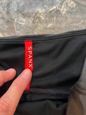 SPANX Black Faux Leather Jeggings size medium. thumbnail 5