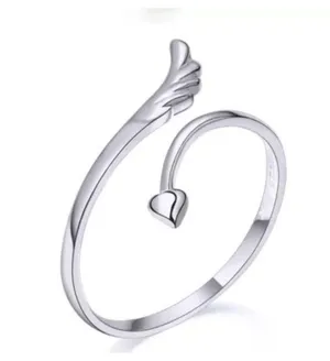 Silver Angel Wing Ring thumbnail 1