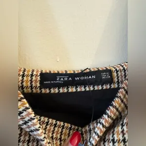 Zara plaid dress pinnafore size M gingham plaid mini dress thumbnail 6