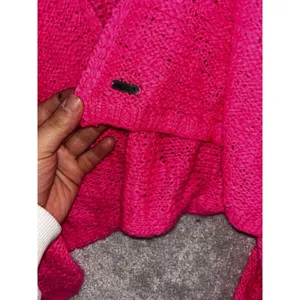 Abercrombie & Fitch Open Front Sweater Wool Blend Boho Drape Hem‎ Pink M/l thumbnail 6
