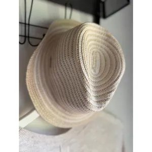 Amiani Packable Straw Fedora Beach Hat Cream Resort Travel Sun Hat thumbnail 6