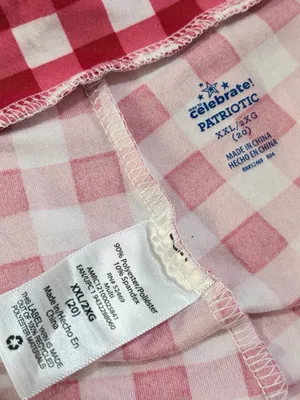 NWOT Red Gingham Print Capri Soft Stretch Knit Leggings XXL thumbnail 2